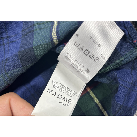 Ralph Lauren Flannel Shirt Mens Medium Button Down Tartan Plaid Cotton Pony - Picture 8 of 14